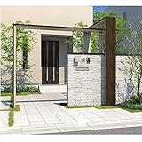 三協アルミ　フィオーレ　プラン組合せ１　アーチ（Lタイプ:外側木調）、アーチ(門タイプ:外側木調)、ブロック笠木　　＜TPU色・TPC色＞