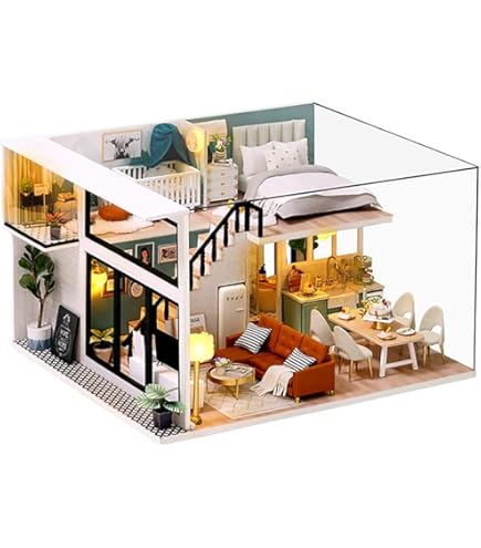 フィー ドールハウス 手作りキットセット ミニチュア ミニ家具工芸品キット Amazon | sofiey ドールハウス 手作りキットセット ミニチュア