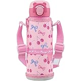 象印マホービン(ZOJIRUSHI) 水筒 紐つきキッズマグ 子供用 通園通学 ステンレスマグ シームレスせん ワンタッチ 480ml チェリーピンク ふたとパッキンが一体化 お手入れ簡単 SM-UA48-PZ