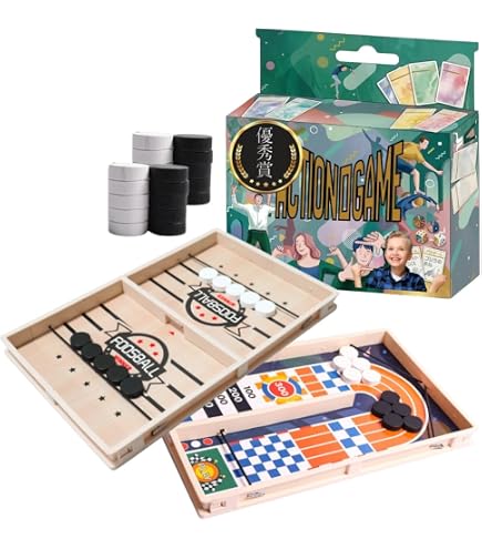 Amazon | 卓上 ボードゲーム スリングホッケー 弾いて穴に通す 木製 2 