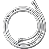 SANEI メタリックシャワーホース シルバー調 長さ1.8m アダプター付き PS30-866TXB-SC6-1.8