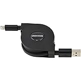 グリーンハウス(Green House) iPhone巻取り式充電ケーブル USB Type-A ライトニングケーブル MFi認証 iPhone/iPad/iPod対応 1m ブラック GH-ALTUMA100-BK