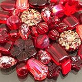 【デイジービーズ】【チェコファンシーカラーパック《プラチナ》】【ルージュ】約5-14mm (約20g)【チェコ ビーズ デザイン ミックス】