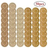 PChero サンドペーパー 耐水 アップグレード BOSCH 8穴あき サンダー用 サンディングディスク 50枚入り 60/100/180/240/320/400 丸型