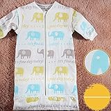 SHINA 6重ガーゼスリーパー 寝袋 コットン ベビー 赤ちゃん ふわふわ 通気 プレゼント 出産祝い (S, 象)