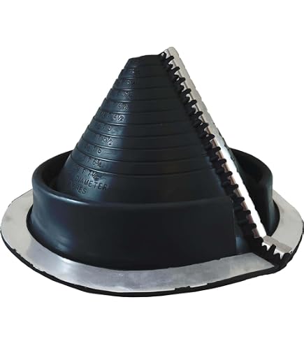 #4 Gray Dektite EPDM Pipe Flashing Boot For 3"-6.25" OD Pipes - Flexible Roof Jack For Metal Roofing