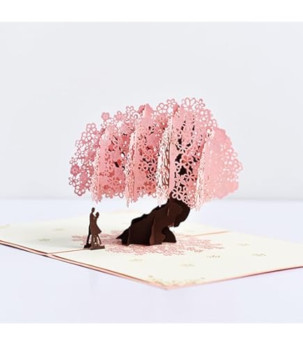 Handmade Cherry Blossom Card Pop Up 3D Card Romant... – Vicedeal - View #11