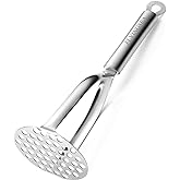 Potato Masher,Professional 18-8 Stainless Steel Potato Masher .Garlic Press,Cooking and Kitchen Gadget.