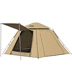 Amazon | FIELDOOR ワンタッチテント300 【ダークブラウン】 大型 4～6