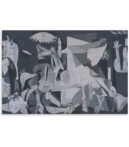 Amazon.co.jp: ピカソの有名なゲルニカキャンバス絵画インテリア複製