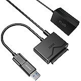 BENFEI SATA-USB 3.0ケーブル、USB 3.0-SATA IIIハードドライブアダプタ、2.5 3.5インチHDD / SSDハードドライブディスクおよび12V / 2A電源アダプタ付きSATAオプティカルドライブに対応、UASPをサ