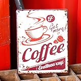アンティークエンボスプレート「Coffee」（MINI RECTサイン）　／ブリキ製看板／ティンサイン／アメリカン雑貨／