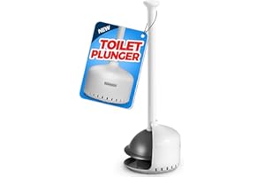 FORASTO Toilet Plunger with Holder,Plungers for Bathroom with Holder,Heavy Duty Plunger with Cover,Bathroom Decor，Bathroom Ac