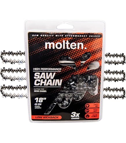 4-Pack 18" Chainsaw Chains - .325 Pitch, .063 Gauge, 68 Drive Links, Full Chisel For STIHL Saws