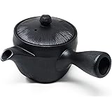 【 湯ギレが抜群 】味がまろやかになる 萬古焼き 湯キレ急須 320ml / 万古焼 黒 織部 日本製 きつさこ仕様