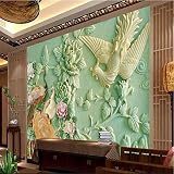Sproud 絵画家の装飾中国の孔雀のレリーフ Murales De かわ壁紙ホテルの部屋 250 Cmx 175 Cm リビングの背景現代の壁画