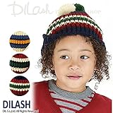 (ディラッシュ) DILASH耳あて付きボーダーニット帽/秋 S(48～52cm) レッド