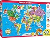 MasterPieces Masterpieces 教育地図 世界 クリエイティブ 子供優先 ママチョイス 賞 ステム製品 60ピース ジグソーパズル 対象年齢5歳以上