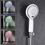 Beho-デジタル液晶ディスプレイ温度制御 3 色 LED 水パワー シャワー ヘッドは、赤ちゃん妊娠中の女性のスプレーを搭載-ホワイト