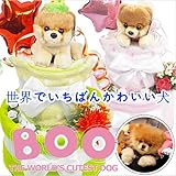 おむつケーキ★世界一かわいい犬♪BOO新登場！ベビーギフト♪パンパース25枚！世界一かわいい犬として有名！ (Sサイズ25枚(目安2～5ヶ月), ピンク)