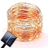 GreForest Solar LED String Lights, 100 Leds Copper Wire Lights 33 ft Christmas Decorative Lights, St