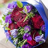 花束 生花 ギフト 5Lサイズ （ ブルー パープル 系 ） 大臣賞受賞 デザイナー お任せ花束