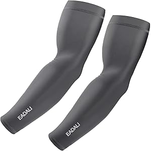 Eadali アームカバー 腕カバー 8色 無地 冷感作用 吸汗速乾 滑り止め UPF50+ UV対策 日焼け止めカバー 紫外線対策 スポーツ活動用【男女兼用】 【両腕2枚組】