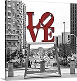 Erin Clarkプレミアムシックラップカンバスウォールアートプリント題名Love – ブラック、ホワイト、レッド 36" x 36" 2348536_24_36x36_none