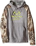 Realtree Men's Screened Raglan Hoodie Realtree Max Xt/Cationic Grey Medium [並行輸入品]
