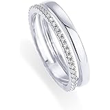 PAVOI 18K Gold Plated Cubic Zirconia Dual Stacking Rings for Women | Gold Eternity Band for Women | Thumb Ring
