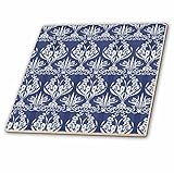ラス・ビリントン・デザインパターン – French Countryスタイルフローラルダマスクinブルー – タイル 12-Inch-Ceramic ブルー ct_216478_4
