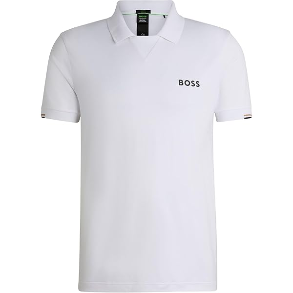 ＜新品未使用＞BOSS コントラストカラー ポロシャツ BOSS - コットンピケ ポロシャツ コントラストロゴ - ダークグレー