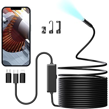 高解像度ワイヤレススネークカメラ、USB内視鏡、24インチピックアップツール 高解像度ワイヤレススネークカメラ、USB内視鏡、24インチピックアップ