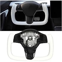 Tesla モデル3ヨークステアリング　ホワイト　ハンドルヒーター対応 61jGA6JiVwL._AC_UL210_SR210,