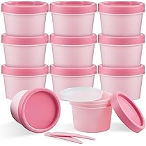 プラスチック製保存容器10個セット（ピンク・クリーム） Amazon.co.jp: TUZAZO プラスチック容器 3.4オンス/100ml 蓋付き