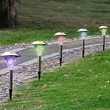 SolarEK Solar LED Garden Path Stake Lights, Color Changing, Landscape Outdoor Patio Lights, Stainles