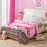 Warm Embrace Childrens Blankets series Leopard HELLO KITTY Flannel Blanket [並行輸入品]