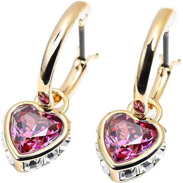 SWAROVSKI ドロップピアス　ハート　ローズゴールドトーン Amazon | [スワロフスキー] 【公式】Chroma ドロップピアス