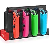 Compatible for Nintendo Switch JoyCon Charging Dock, Support 1-4pcs Joy Con, Charger Stand Station with Individual LED Indica