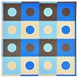 Tadpoles 16 Sq Ft Playmat Set, Blue/Brown by Tadpoles