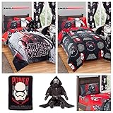 Disney Star Wars Kids Bed in a Bag Bedding Set w/ Reversible Comforter, Sheets, Pillow Case, Kylo Re