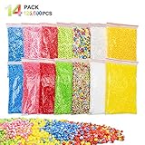 Foam Beads for Slime発泡スチロール、Foam Balls、14パック( 0.018 ~ 0.32インチ) Multi ColoredハンドクラフトFoam Balls ( 12 ,