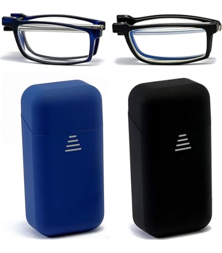Folding Reading Glasses En Woen 1.0 Agnification, Pocket Size Easy To Carry Black Readers In