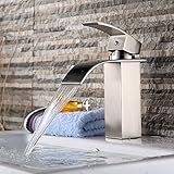 Yodel Stainless Steel Single Handle Waterfall Bathroom Vanity Sink Faucet, Brushed Nickel ¡­ [並行輸入品]