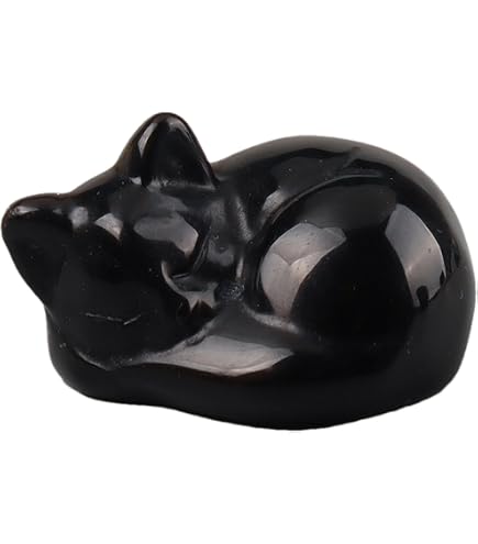 Amazon.co.jp: DUQGUHO 黒猫装飾 黒曜石 猫 クリスタル 置物