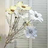 clg-flyステージホテルホーム装飾花柄ゴールドとシルバーカラー/ False /人工花コスモス/花/保存/ Headwearドライフラワー シルバー 6961234684050