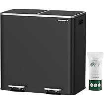 Amazon.co.jp: SONGMICS ゴミ箱 分別 2連 2x15L 蓋付き キッチン