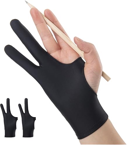 Amazon | 二本指 絵描きグローブ 2枚入り 防汚 通気性 超軽量