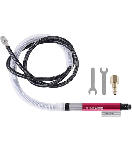 Oudtinx Air-Powered Micro Die Grinder – Pencil Style, 65,000 RPM, 1/8 (3mm) Collet Capacity, 90 PSI Operating Pressure Air Micro Die Grinder