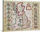 ジョン・( 1552 – 1629 )速度プレミアムシックラップキャンバス壁アート印刷題名Britain as it was Devided in the tymeのEnglishe Saxons 4